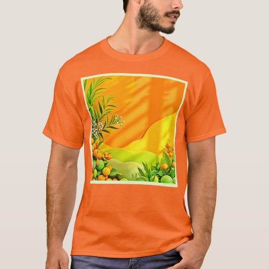Citrus und Blätter Graphic T-Shirt (Vorderseite)