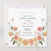 Citrus und Blume Brautdusche Einladung (Vorderseite)