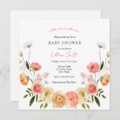 Citrus und Blume Kinderdusche Einladung (Vorne/Hinten)