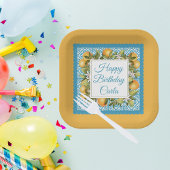 Citrus und marokkanisches Blue Custom Party Pappteller