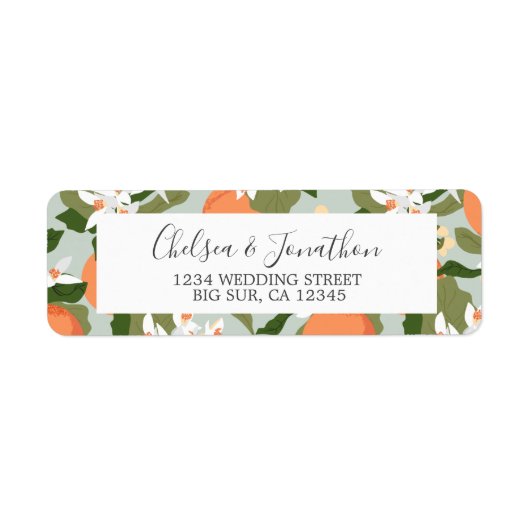Citrus und Mint Wedding-Rücksendeadresse (Vorne)
