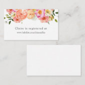 Citrus und Pink Blume Kinderdusche Registrierung Begleitkarte (Vorne/Hinten)