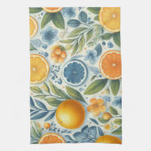 Citrus Vibrann Lemon & Orange Aquarellblume Geschirrtuch (Vertikal)