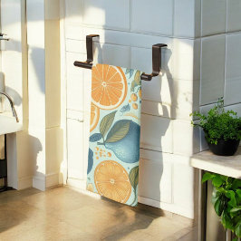 Citrus Vibrann Lemon & Orange Aquarellblume Geschirrtuch