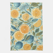 Citrus Vibrann Lemon & Orange Aquarellblume Geschirrtuch (Vertikal)