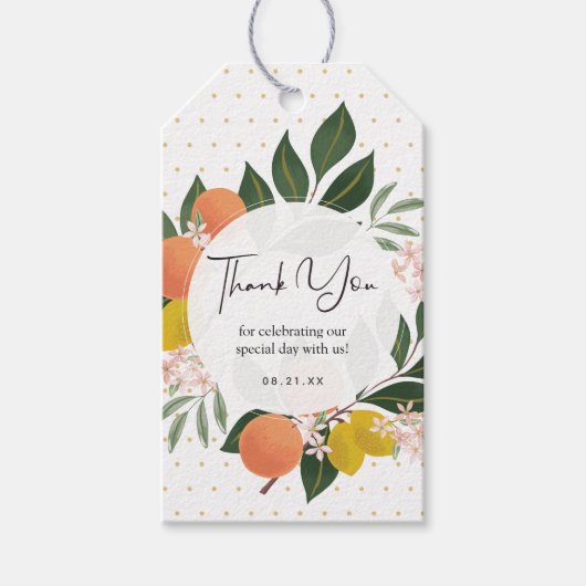 Citrus Vielen Dank Tag Geschenkanhänger (Vorderseite)