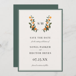 Citrus Wappen Monogram Save The Date