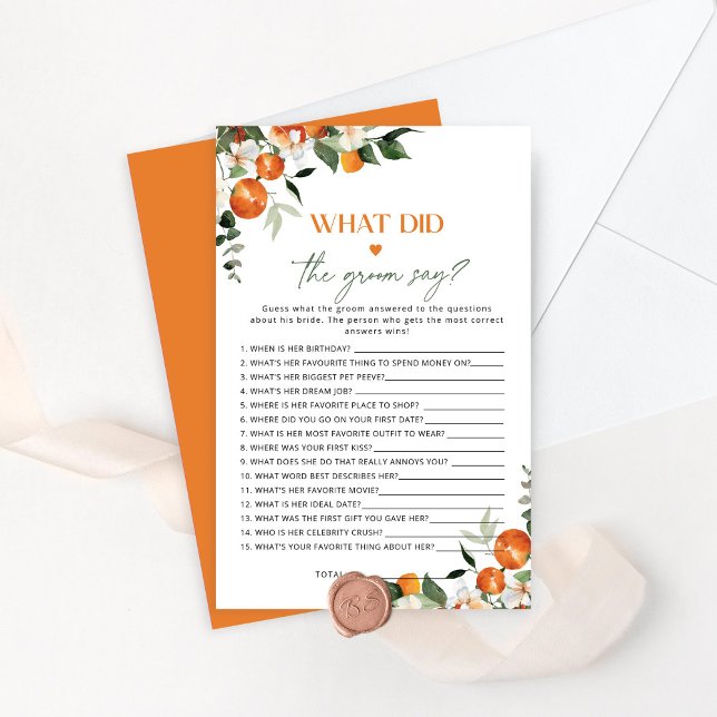Citrus Was hat der Bräutigam gesagt Brautparty-Spi (Von Creator hochgeladen)