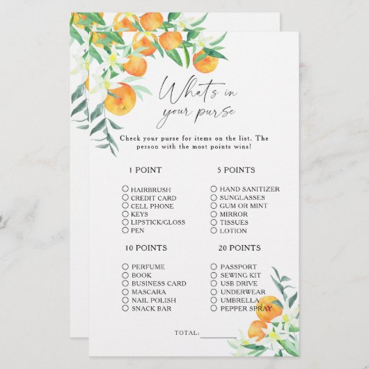 Citrus - Was ist in deinem Geldbörsenspiel? (Vorne/Hinten)