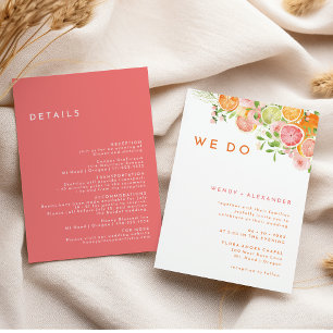 Citrus Wasserfarbe Wir machen alles in einer Hochz Einladung