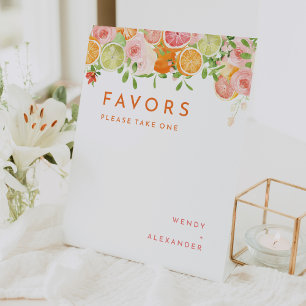 Citrus Watercolor-Gastgeschenke Hochzeiten Sockelschild
