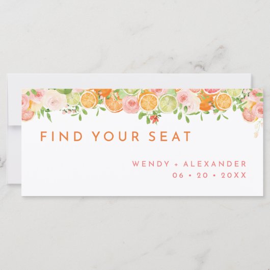 Citrus Watercolor Hanging Seating Chart Header (Rückseite)