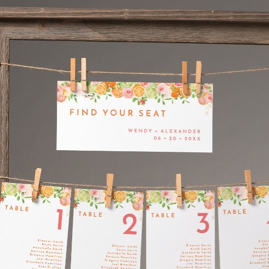 Citrus Watercolor Hanging Seating Chart Header