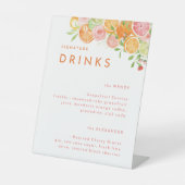 Citrus Watercolor Hochzeitssignaturgetränke Sockelschild (Vorderseite)