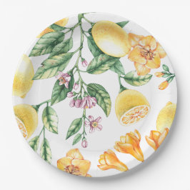 Citrus Watercolor Italian Lemon Pappteller