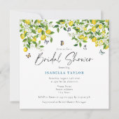 Citrus Watercolor Lemon Brautparty Einladung (Vorderseite)