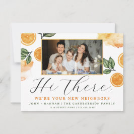 Citrus Watercolor neue Nachbar Postkarte