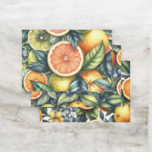 Citrus Watercolor Orange Frucht Botanischer Sommer