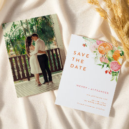 Citrus Watercolor Wedding Foto Save The Date