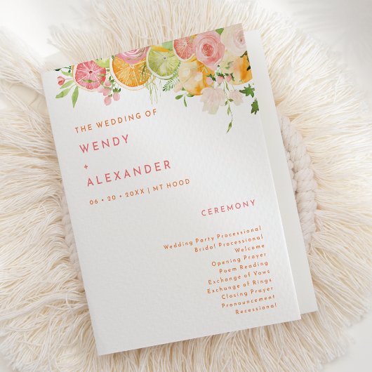 Citrus Watercolor Wedding geklappt Programm