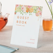 Citrus Watercolor Wedding Guest Book Sockelschild (In Situ)