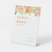 Citrus Watercolor Wedding Guest Book Sockelschild (Vorderseite)