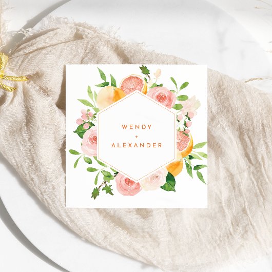Citrus Watercolor Wedding Serviette