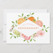 Citrus Watercolor Wedding Trauzeuge Vorschlag Card Einladung (Vorderseite)