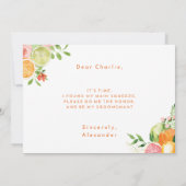 Citrus Watercolor Wedding Trauzeuge Vorschlag Card Einladung (Rückseite)