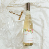 Citrus Watercolor Wedding Vielen Dank Weinetikett