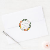 Citrus Wedding Classic Round Sticker (Umschlag)