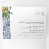 Citrus Wedding Foto tiles Tri-Fold Einladung (Innen Erste Seite)