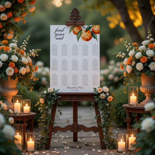 Citrus Wedding Mediterranean Orange Poster