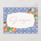 Citrus Wedding oder Dusche Vielen Dank - Grazie It Postkarte (Vorderseite)