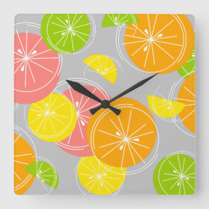 Citrus Weiße Uhr graues
