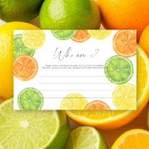 Citrus - Wer bin ich Brautparty-Spiel