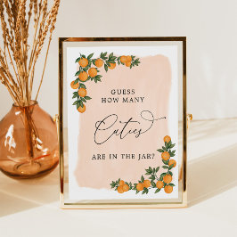 Citrus Wie viele Süssen sind in Jar Baby Game Sign Poster