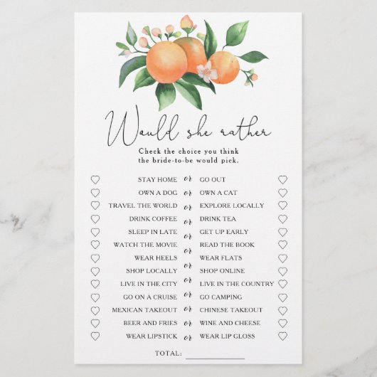 Citrus - Würde sie lieber Brautparty spielen (Vorderseite)