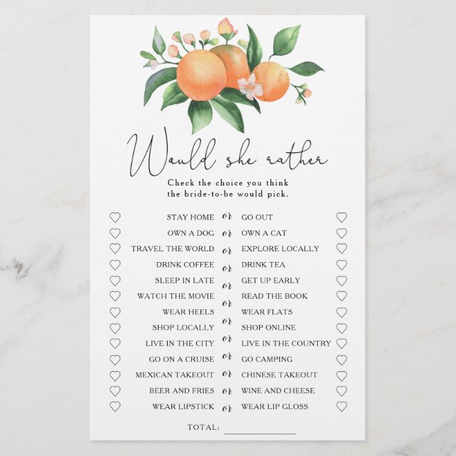 Citrus - Würde sie lieber Brautparty spielen (Vorderseite)