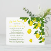 Citrus Yellow Brautparty Lemon & Green Wedding Einladung (Stehend Vorderseite)