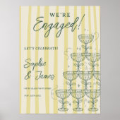 Citrus Yellow Champagne Tower Engagement Welcome Poster (Vorne)