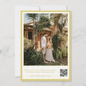Citrus Yellow Check Luxe Summer Wedding Save The Date (Rückseite)