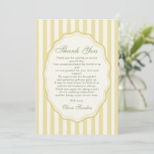 Citrus Yellow Elegant Stripe Wedding Dankeskarte (Stehend Vorderseite)