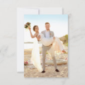 Citrus Yellow Green Elegant Modern Stripe Wedding Dankeskarte (Rückseite)