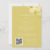 Citrus Yellow & Green Floral All in One Wedding Einladung (Rückseite)