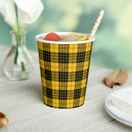 Citrus Yellow Kariert Paper Cups Pappbecher