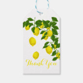 Citrus Yellow Lemon Danke für die grüne Hochzeitsf Geschenkanhänger (Vorderseite)