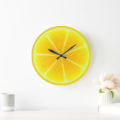 Citrus Yellow Lemon Frucht Slice Große Wanduhr (Zuhause)