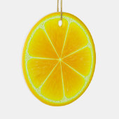 Citrus Yellow Lemon Frucht Slice Keramik Ornament (Rechts)