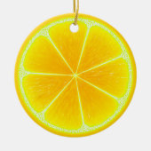 Citrus Yellow Lemon Frucht Slice Keramik Ornament (Vorne)